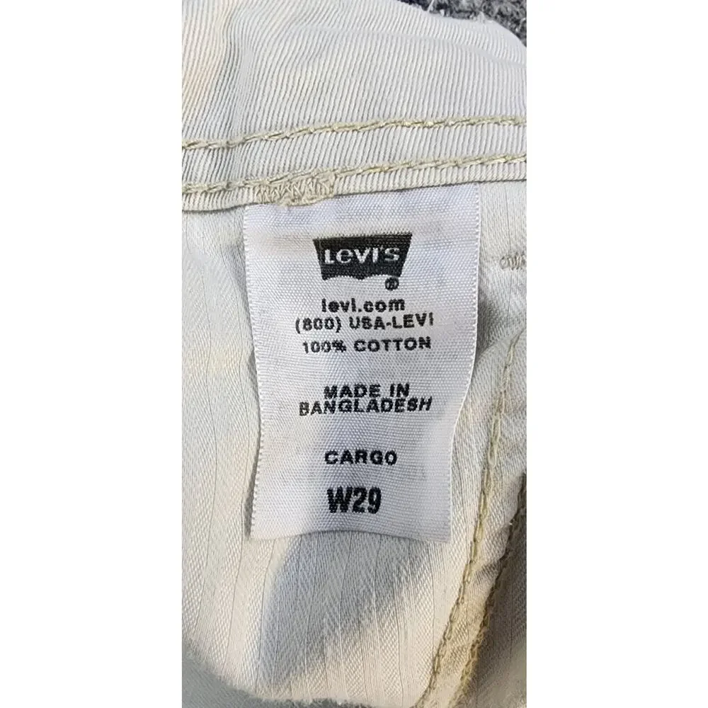 Levis Cargo Shorts Mens 29 White 10.5